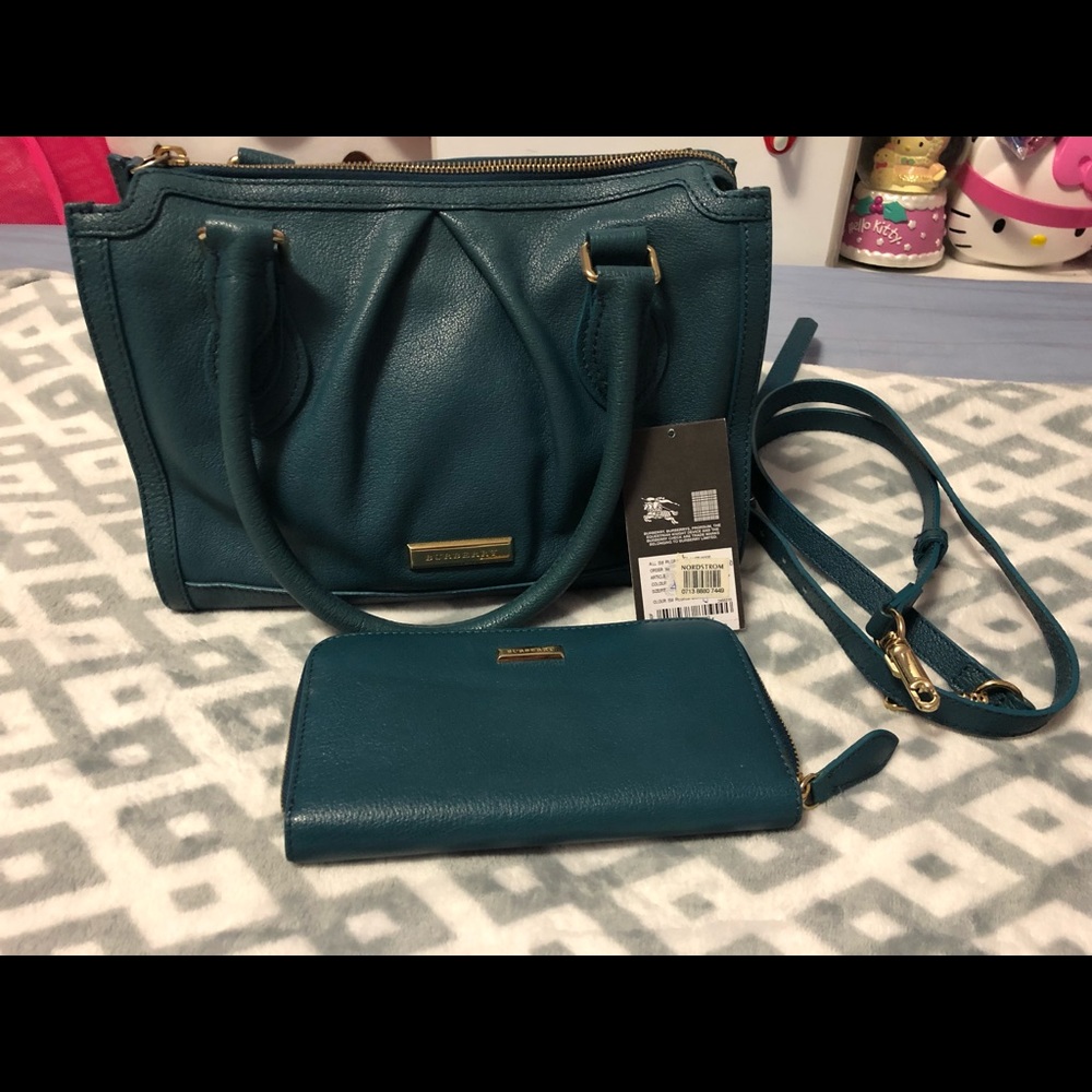 Authentic Burberry satchel and matching wallet